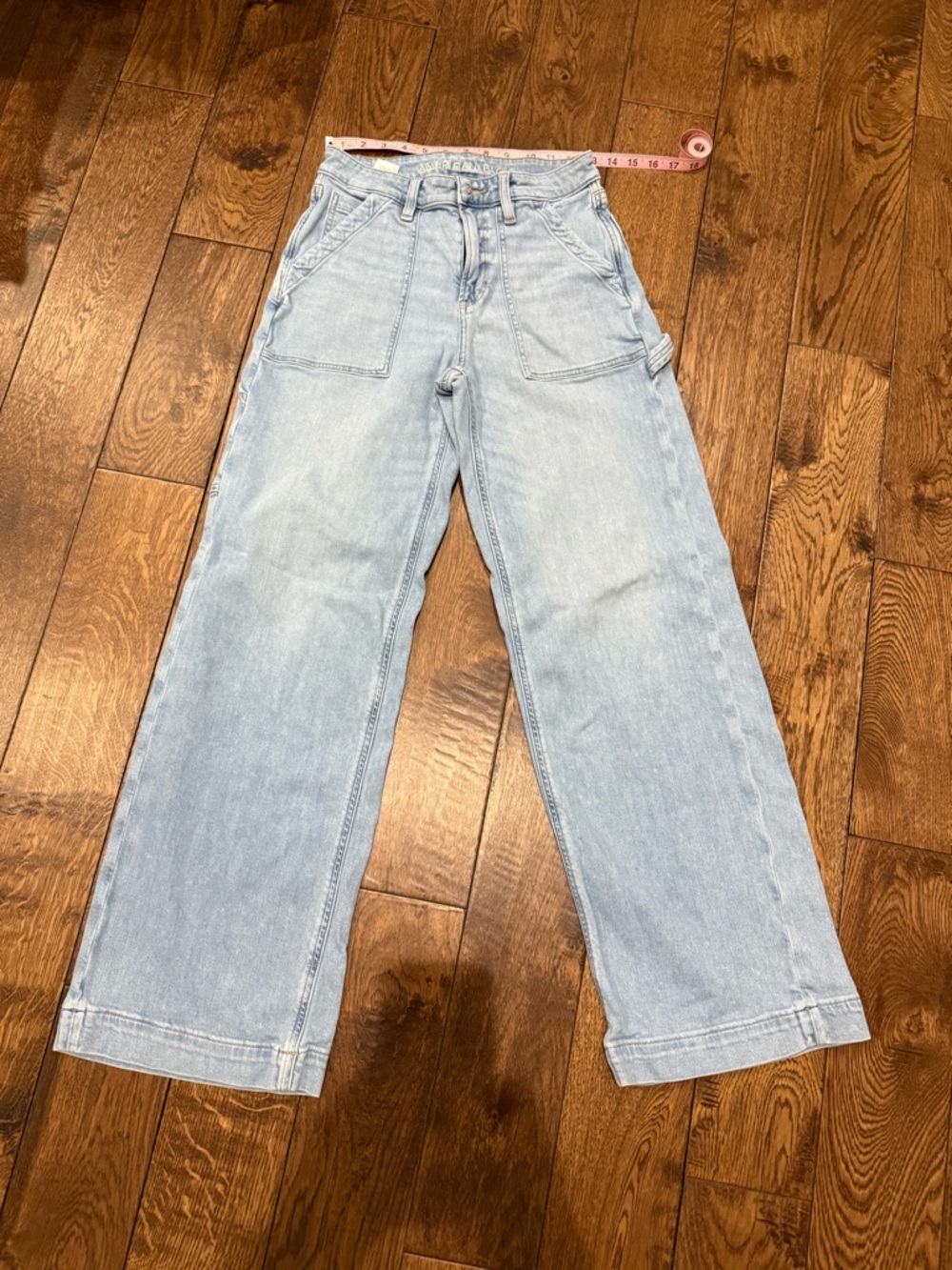 American Eagle Outfitters Light Blue High-Rise Wide Leg Jeans